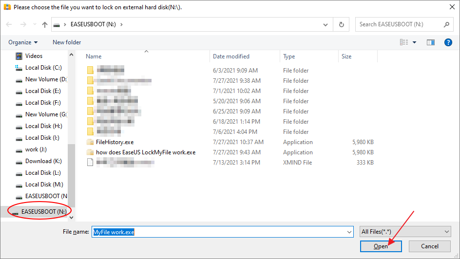 lock external drive file step 2